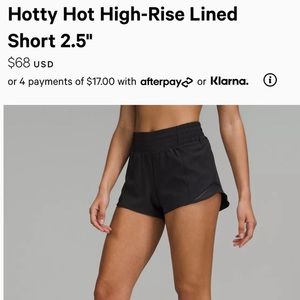Hotty Hot High-Rise Lined Short 2.5" Black